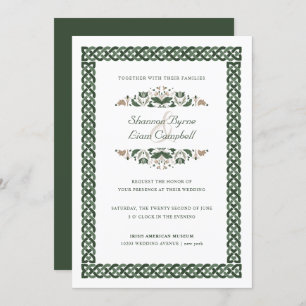 Convite Celtic Knot Modern Floral Irish Wedding