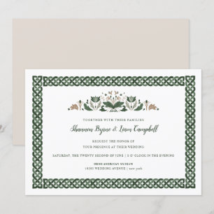 Convite Celtic Knot Modern Floral Irish Wedding