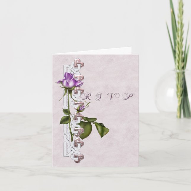 Convite Celtic Rose RSVP (Frente)
