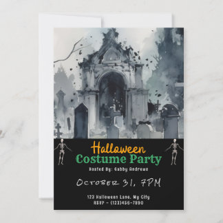 Convite Cemitério Cemitério Cemitério Graves Black Hallowe