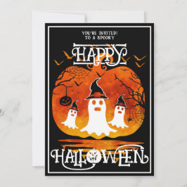 Convite Cemitério de Fantasmas Feliz Halloween Eventos Ass