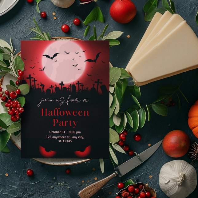 Convite Cemitério De Olhos De Mau assustadores E Ilustraçã (Criador carregado)