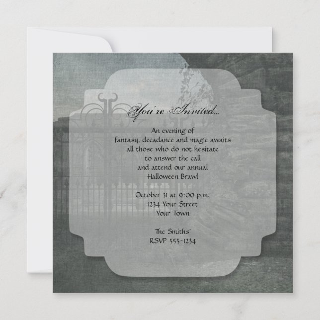 Convite Cemitério na festa do Dia das Bruxas de Dusk (Frente)