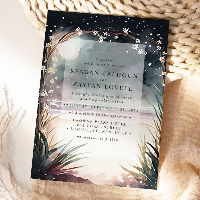 Convite Cena de Casamento à Beira da Praia ao Luar (Criador carregado)