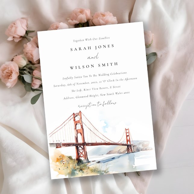 Convite Cena de casamento da ponte Golden Gate de São Fran (Criador carregado)