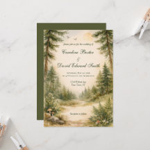Cena de casamento de floresta pintada em aquarela