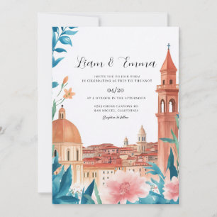 Convite Cena de casamento na cidade arcada de Bolonha