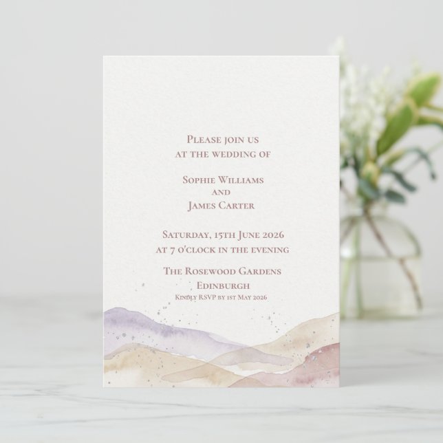 Convite Cena de Casamento nas Montanhas das Terras Altas E (Em pé/Frente)
