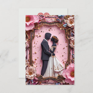 Convite Cena de Casamento Romântica Silhouette