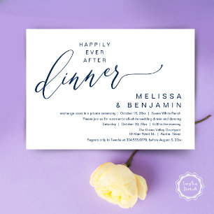 Convite Cena de Casamento Romântico Festa Após Felizes par