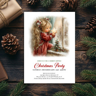 Convite Cena de Férias Encantadora Menina Natal