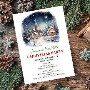 Convite Cena de festa de Natal de cidade festiva minimalis