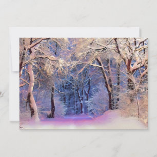 Convite Cena de inverno com árvores nevadas aquarela