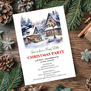 Convite Cena de inverno de uma vila de Natal caprichosa e