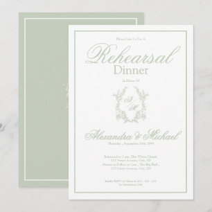 Convite Cena de Jantar de Ensaios de Casamento com Crista