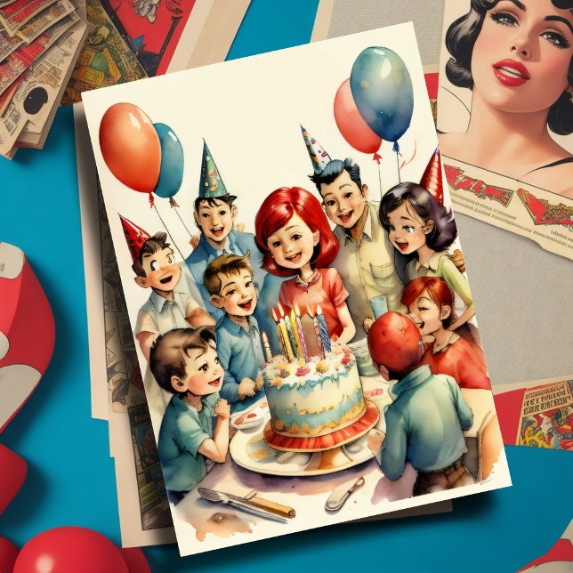 Convite Cena de Nascimento de Quadrinhos Engraçados com Aq (Criador carregado)