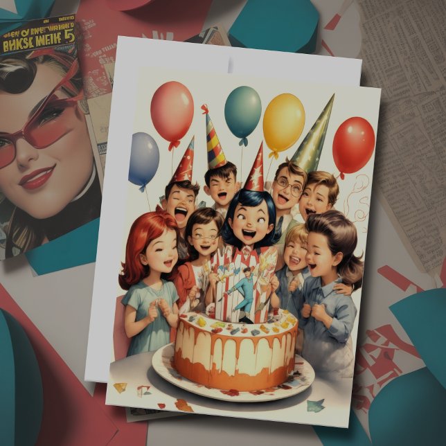 Convite Cena de Nascimento de Quadrinhos Engraçados com Aq (Criador carregado)