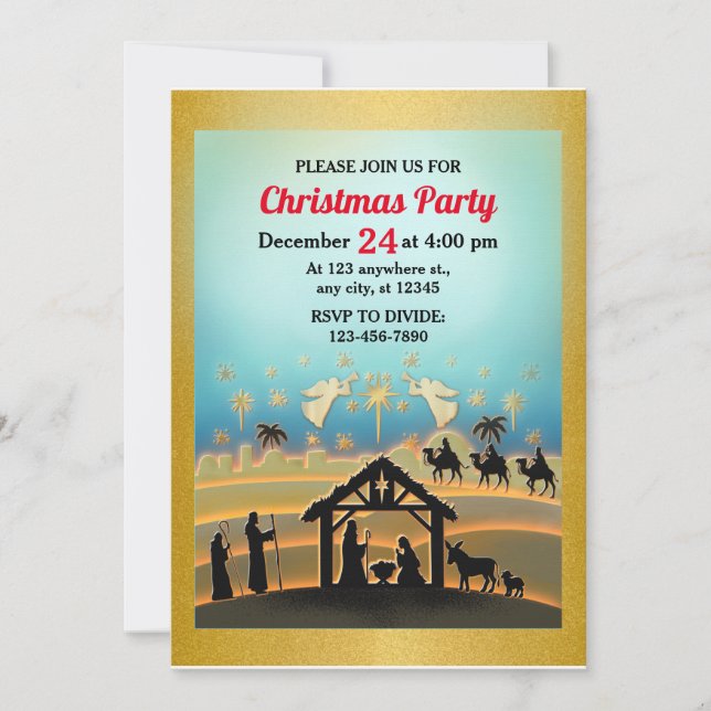 Convite Cena de Natal do Menino Jesus no Presépio (Frente)
