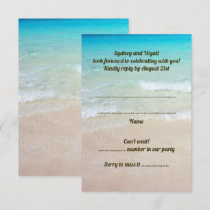 Convite Cena de Praia Casamento RSVP Contagem Vertical de 