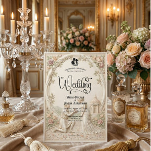 Convite Cena de proposta de casamento no jardim clássico d