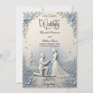 Convite Cena de Proposta Romântica Casamento