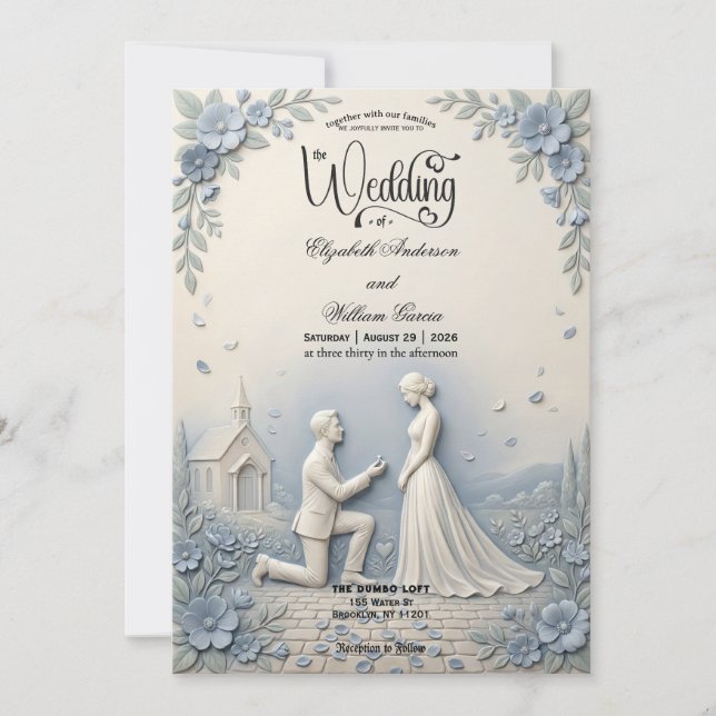 Convite Cena de Proposta Romântica Casamento   (Frente)