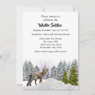 Convite Cena do Solstício de Inverno Cena de Neve