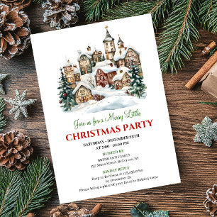 Convite Cena festiva de Natal vermelha e verde trendy