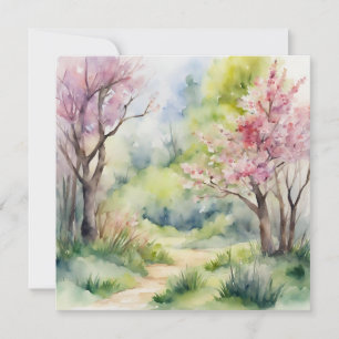 Convite Cena Natural de Primavera de Aquarela