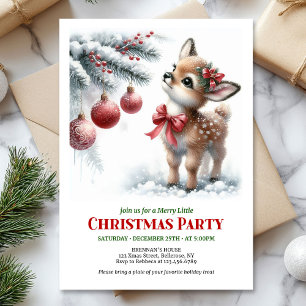 Convite Cena serena de Natal da floresta nevada rústica co