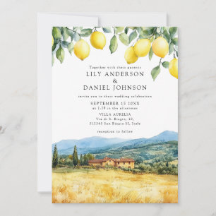 Convite Cena Toscana de Limões Código QR Casamento Italian