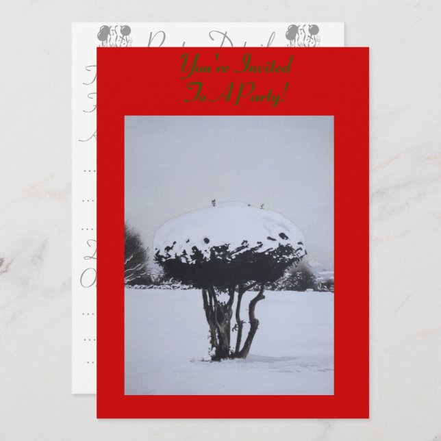 Convite cena única de neve de natal (Frente/Verso)