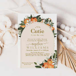 Convite Cenário de citrinos laranja Pequeno Chá de fraldas