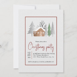 Convite Cenário de inverno, árvores e neve Festa de Natal