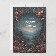 Cenário de Paisagem Alpina Floral Rosa Oval Casame