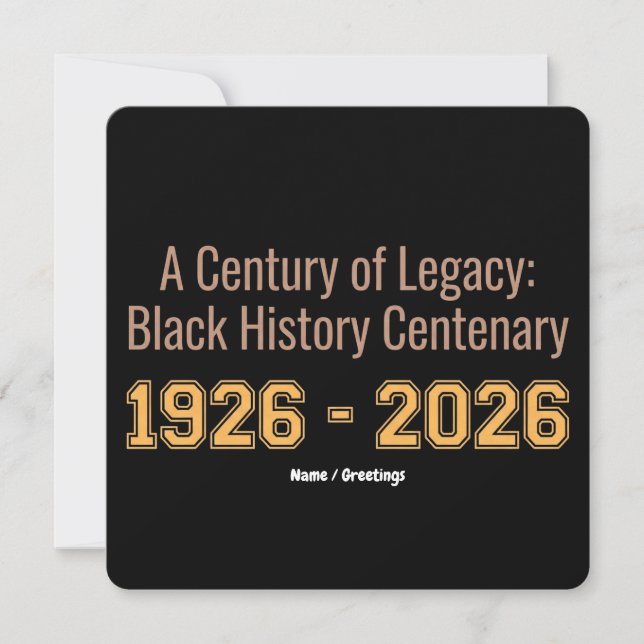 Convite Centenário da História Negra 1926-2026 Legado do S (Frente)
