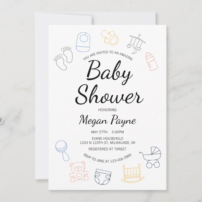 Convite Central do bebê (Frente)