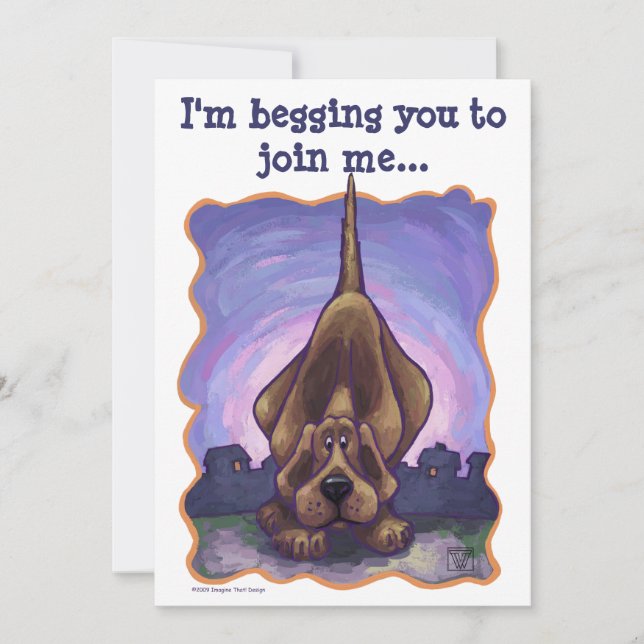 Convite Centro de Festa de Cachorro Hound (Frente)