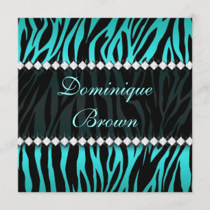 Convite Cerceta elegante a zebra Jeweled convida