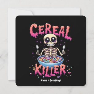 Convite Cereal Killer Breakfast Cereal Engraçado Skeleton