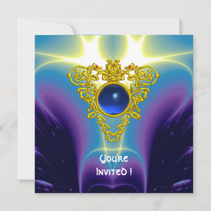 Convite CÉREBRO CELTICO, azul brilhante, violeta roxa