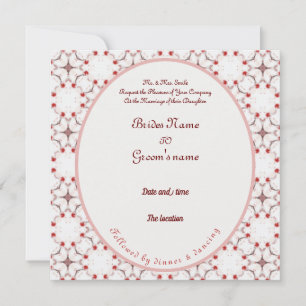 Convite cereja florescente casamento vermelho e branco ele