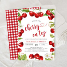 Cereja No Topo Do Chá de fraldas Vermelho De Cerej