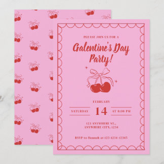 Convite Cereja no Topo Rosa Dia das Galentines