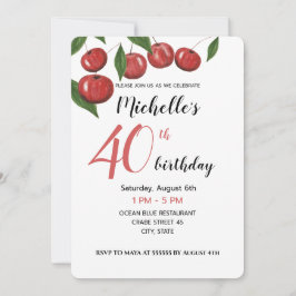 Convite Cerejas Doces pintadas à mão