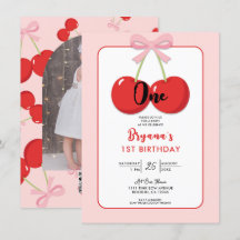 Cerejas Vermelhas com Arco Rosa Coquette Aniversár