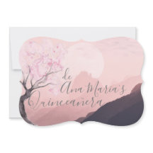 Cerejeira japonesa rosa e definitivamente enevoada