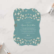 Cerejeiras Rosa Creme Ásia Teal Casamento
