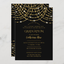 Cerimônia Clássica de Graduação Dourada Preta + Re