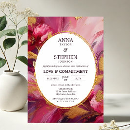 Convite Cerimônia Contemporânea de Compromisso da Fuchsia